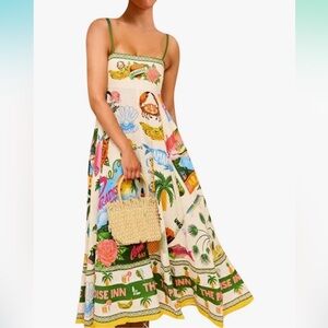 Vibrant Spaghetti Strap Cami Maxi Dress